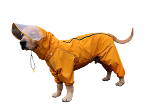 معطف واق من المطر للكلاب مصنوع من البوليستر المقاوم لجميع الظروف الجوية بتصميم كلاسيكي مع حماية للظهر وملابس بسيطة للحيوانات الأليفة - Product Image 3