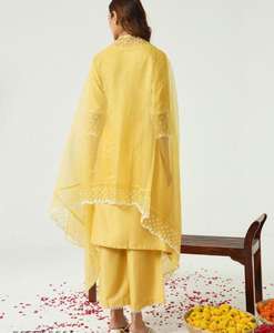 Lourd Chanderi soie mariage Kurta ensemble pour femmes femmes lourd Chanderi soie Kurti avec Choli Bottomwear tissu Chanderi soie - Product Image 3