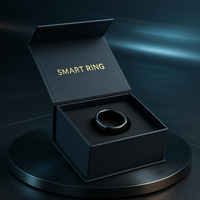 Boîte d'emballage rigide pliable avec fermeture magnétique, style bijou, pour bague connectée, avec estampage à chaud élégant