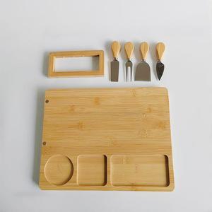Bamboo <b>Cheese</b> Board With <b>Knife</b> <b>Set</b> Cutting Tray For Serving Food Durable Hand Wash Only - Product Image 2