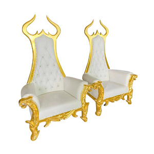 Sillas <span class=keywords><strong>de</strong></span> cuero para boda, sillón <span class=keywords><strong>de</strong></span> lujo con botones, tamaño Queen, King, Princesa, Prince, novia, novio, trono real - Product Image 3