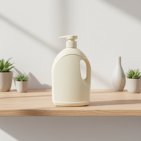 Bouteille de lessive en HDPE de 2 L avec poignée, emballage pour gel douche et shampoing, logo personnalisé