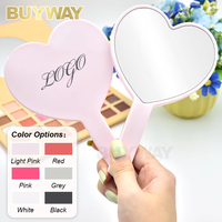 Miroir de maquillage portable personnalisé, mini miroir cosmétique de voyage, logo de marque privée, cadeau, forme de cœur mignonne, petit format de poche