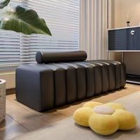 Wallybeauty Banc long de style nordique moderne, tabouret de salon, réception de beauté, canapé d'attente, ensemble de canapés, salle à manger, matériau PU, centre commercial