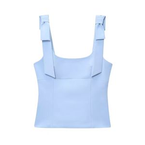 Débardeur Vintage Printemps Femme à Col Halter et Dos Nu avec Nœud Papillon en Tricot - Product Image 4