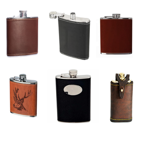 Flacon en cuir en acier inoxydable de 12 oz flacon de hanche étanche Logo personnalisé flacon de hanche bon marché pour Bowman <span class=keywords><strong>Bowmore</strong></span> Braw Scot - Product Image 6