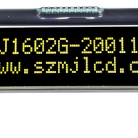 MJ1602 COG Merek Maijing Pabrik Shenzhen Kustom STN LCD1602 LED Backlight Resolusi 16x2 Kecerahan 300cd/m SMD SPI ST7032