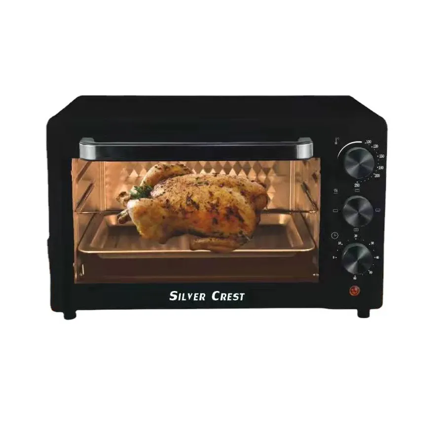 Household Multifunction Silver Crest 25L Electric Mini Oven for Baking Bread Make Pizza