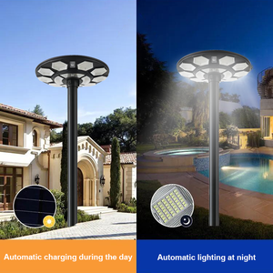 Projecteur et lampadaire solaires LED d'extérieur avec borne de jardin à énergie solaire pour mur - Product Image 4