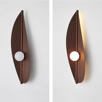 Applique murale LED moderne en fer, forme feuille nordique, lumière blanc chaud pour chambre, salon, escalier, couloir, entrée