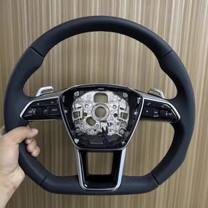 Volant de voiture en cuir perforé pour <span class=keywords><strong>Audi</strong></span> B8 C7 A6 C8 A8 S3 <span class=keywords><strong>Rs3</strong></span> Rs7 S5 R8 S4 B8.5 SQ5 S4 B8.5 Q3 Q5 Q7 - Product Image 1