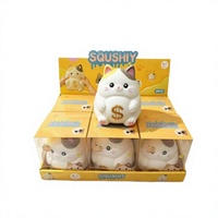 Grosir OEM Lucky Cat Squishy Stress Ball Mainan Fidget Slow Rebound untuk Dewasa Remaja Hadiah Meja Kantor Pasokan Massal