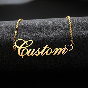 Personalised Collier Stainless Steel Jewelry Gold Custom <b>Name</b> <b>Plates</b> Kolye Pendant <b>Name</b> DIY Necklace - Product Image 2
