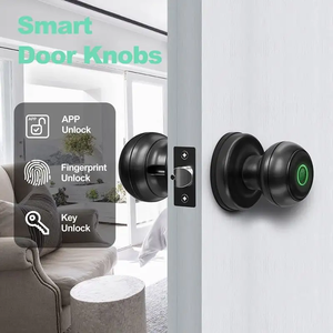 Kenop pintu kayu tanpa kunci gerendel tunggal <span class=keywords><strong>Digital</strong></span> dengan kunci sidik jari dan kontrol aplikasi Tuya opsi penyimpanan Data Cloud untuk penggunaan di rumah - Product Image 3