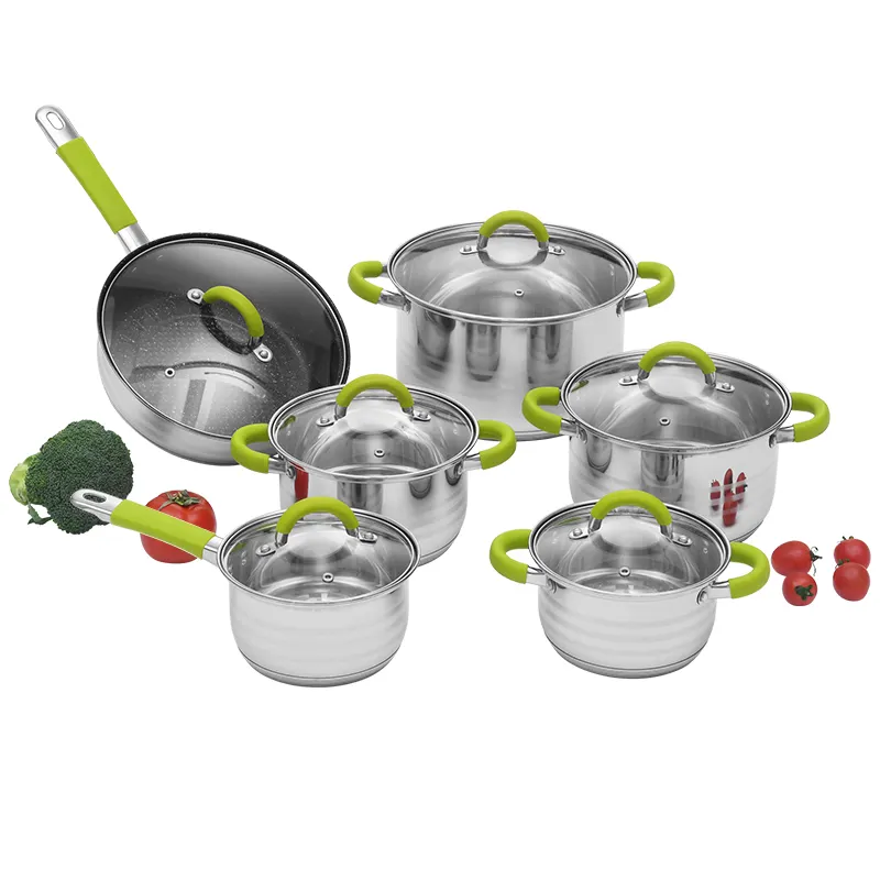 Kaisa villa coking pots cookware set cooking household le crueset none stick pot pan set cookware set with induction base