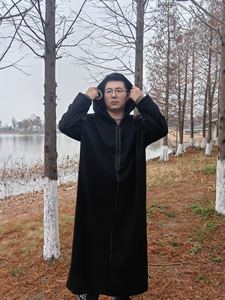 Thobe <span class=keywords><strong>Djellaba</strong></span> islamique modeste pour <span class=keywords><strong>homme</strong></span>, de haute qualité, en laine faite à la main, broderie sur le devant, épaisse, chaude, fermeture éclair cachée, capuche - Product Image 6