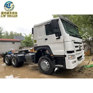 Kemudi Kanan Sinotruk Howo371Hp Truk Traktor Kepala Truk Tugas Berat 6X4 10 Roda untuk Dijual