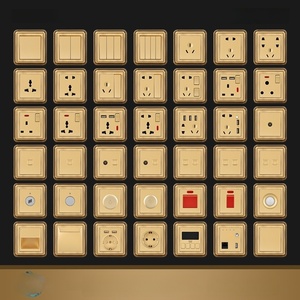 Multiprise murale double à bascule en laiton antique 86, style rétro, pour villa, panneau en cuivre, Royaume-Uni, Arabie Saoudite, Roumanie, Émirats arabes unis - Product Image 4