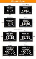 Réveil 7 pouces pour les personnes âgées atteintes de démence avec calendrier numérique Horloge 25 alarmes Carte SD pour les personnes âgées Perte de mémoire