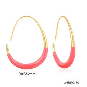 Pendientes de Aro de Acero Inoxidable con Baño de Oro de 18k, Resistentes al Agua y al Deslustre, con Esmalte de Corazón, Modernos para Mujer, Ideales para Fiestas - Product Image 2