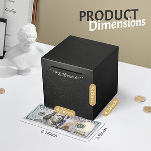 <span class=keywords><strong>Tirelire</strong></span> en acier inoxydable de 4.72 pouces pour adultes <span class=keywords><strong>tirelire</strong></span> en métal indispensable boîte d'épargne pratique pour la gestion de l'argent - Product Image 2