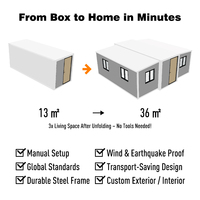 Prix des Maisons Préfabriquées, Maisons Extensibles, Conteneur Maison Pliable, Mini Maison Préfabriquée, Conteneur Extensible Avec Terrasse