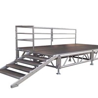 Support de scène événementiel en aluminium pour plateau de scène, hauteur de scène 1,22 m, jambe réglable 1-1,5 m