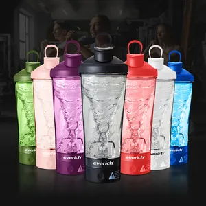 Electric Shaker Bottle Portable USB Rechargeable Vortex Mixer Cup For Protein Shake Mixes With Powder Storage