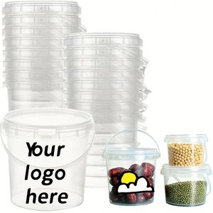 Seau en plastique PP transparent recyclable et écologique de qualité alimentaire, avec logo personnalisé, 300ML/500ML/1L/2L/3L/5L, pour le stockage de liquides et d'eau - Product Image 1
