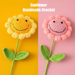 كروشيه عباد الشمس بتخفيضات كبيرة كروشيه مصنوع يدويًا عباد الشمس محبوك من الورد والأديزي والزنبق والكرنفل الخزامى جرس زهرة الأوركيد - Product Image 2