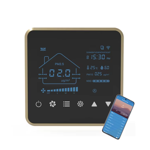 Controlador de ventilador de ventilación de aire fresco colorido de 4 pulgadas con VOC PM2.5 ventilador de temperatura y humedad termostato Wifi inteligente - Product Image 1
