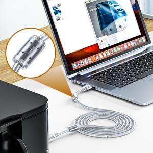 สายเชื่อมต่อ<span class=keywords><strong>เครื่อง</strong></span>พิมพ์ SAMZHE แบบใส สีขาว USB-A ถึง USB-B พร้อมแกนเฟอร์ไรต์คู่ AM/BM สำหรับ<span class=keywords><strong>เครื่อง</strong></span>พิมพ์ HP <span class=keywords><strong>Canon</strong></span> Epson - Product Image 5