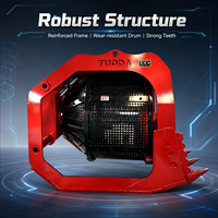 Nouvelle benne rotative hydraulique avec tamis pour excavatrice, équipée de roulements et d'engrenages, pour le criblage du sable, de la terre et de la pierre dans la construction