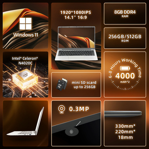 Portátil Delgado y Económico de 14.1 Pulgadas con Windows 10, Procesador <span class=keywords><strong>Intel</strong></span> Celeron <span class=keywords><strong>N4020C</strong></span> Gemini Lake, Netbook Empresarial de 14.1 Pulgadas - Product Image 2