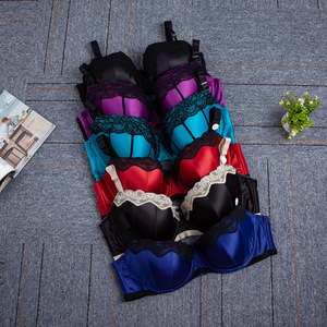 Stile misto Plus Size <span class=keywords><strong>reggiseno</strong></span> da donna imbottitura sottile 34-40 tazza piena C <span class=keywords><strong>D</strong></span> E F G colletto all'americana con decorazione in pizzo - Product Image 1