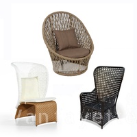 Chaise d'extérieur en rotin blanche, mobilier de jardin, noir