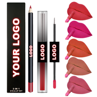 Kit de maquillage personnalisé à marque privée, fard à paupières scintillant double face multicolore, rouge à lèvres avec crayon à lèvres