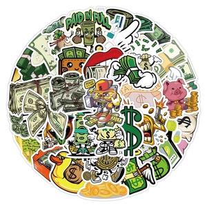 Paquete de 52 Pegatinas de Dinero de Dibujos Animados, Pegatinas de Vinilo Personalizadas, Impermeables, para Diario, Decoración, Papelería, Dinero en Efectivo - Product Image 1