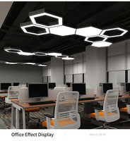 Suspension LED linéaire hexagonale 4FT 30W 40W, boîtier en tôle d'acier, éclairage commercial pour bureau