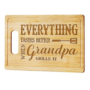 Planche à découper rectangulaire en bambou gravée, écologique, pour la fête <span class=keywords><strong>des</strong></span> pères, l'anniversaire du grand-père et comme <span class=keywords><strong>cadeau</strong></span> de Noël - Product Image 1