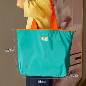 <b>Drawstring</b> Long Handle Tote <b>Bag</b> Eco-friendly Shopping <b>Bag</b> <b>Large</b>-sized Fashionable Women's Crossbody Foldable Handbag - Product Image 2