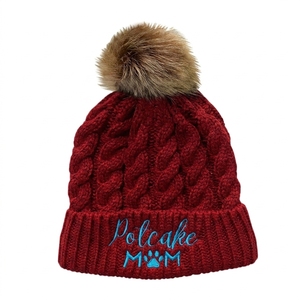 <span class=keywords><strong>Bonnet</strong></span> en tricot torsadé doublé polaire pour <span class=keywords><strong>femme</strong></span> avec <span class=keywords><strong>pompon</strong></span> en fourrure de raton laveur – Accessoire de tête hivernal, style tendance, prêt à voyager - Product Image 6