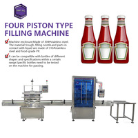 Machine de remplissage automatique à 4 pistons résistante à la rouille et durable pour bouteilles en verre, eau pure, haute productivité et haute précision
