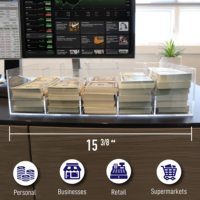 Grand Organisateur de Billets en Acrylique Transparent à 8 Compartiments, Style Américain Moderne, Durable, avec Diviseurs en Plastique pour Rangement de Billets et Enveloppes de Caisse
