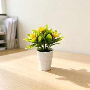 Mini plante artificielle de lotus en pot, 5 couleurs, en plastique, décoration intérieure pour la maison, le salon, avec pot - Product Image 4