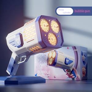 Juego de agua y jabón para exteriores, juego de 36 agujeros para niños, pistola de burbujas Bazooka clásica, juguete para niños y niñas - Product Image 2