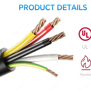 Câble électrique JZD UL1277 4/3AWG+6/1AWG multibrins résistant au soleil TC-<span class=keywords><strong>ER</strong></span> en cuivre, gaine PVC, pour câblage humide/sec 90°, 600V - Product Image 1