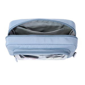 <b>Light</b> Blue Pencil Case With Clear <b>Window</b> And Cute Rabbit Design Stationery Bag - Product Image 4