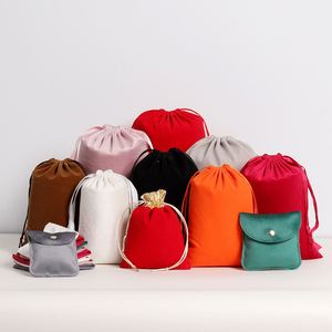 Custom Velvet Drawstring Pouch Reusable Velvet Drawstring Bag Jewelry Storage Bag Small Cloth Bag - Product Image 1