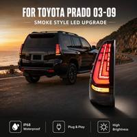 Feux arrière LED modifiés pour Toyota Prado LC120 2003-2009 avec animation de bienvenue à l'allumage et clignotants séquentiels